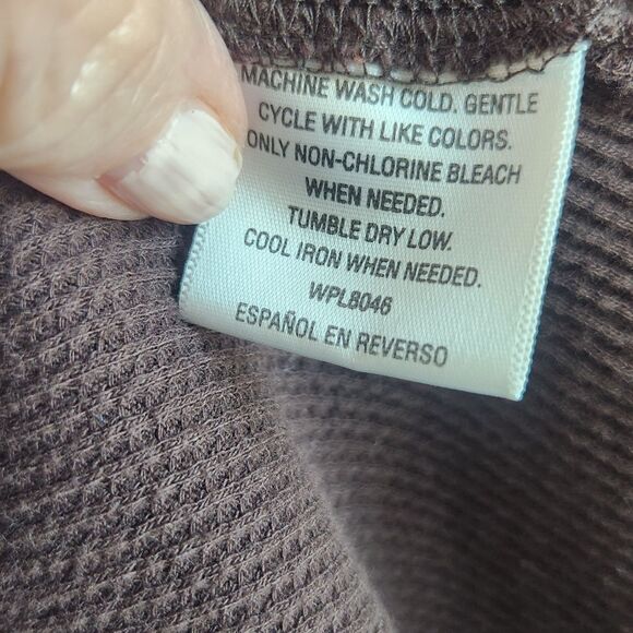 John Ashford Unisex Trending Rich Brown Waffle Knit Thermal L S Tee-Layering-S - Picture 6 of 6